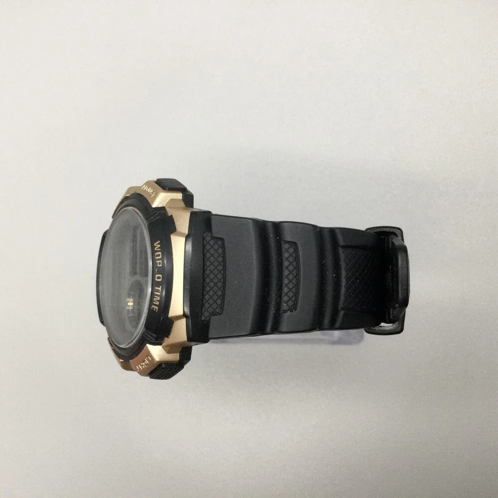 Casio 3198 AE1000W Mens Watch 43mm Gold World Time Illuminator 100M Black